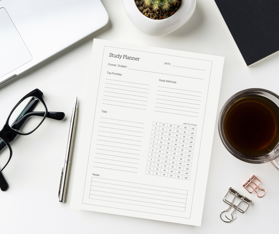 Beige Minimalist Blank Study Planner | Digital PDF (8.5x11 in)